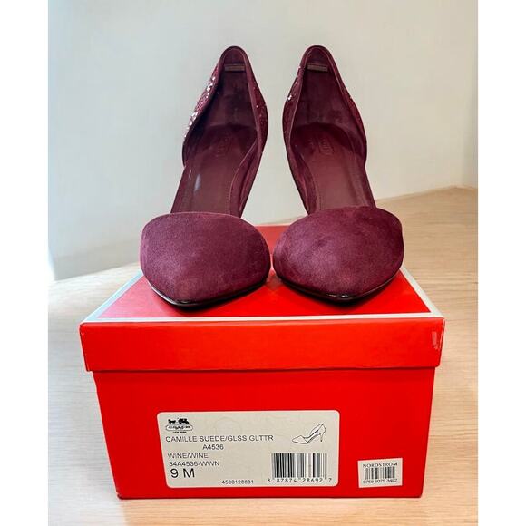 Coach A4536 Camille Suede Glass Glitter Pump Size 9M - Picture 9 of 9